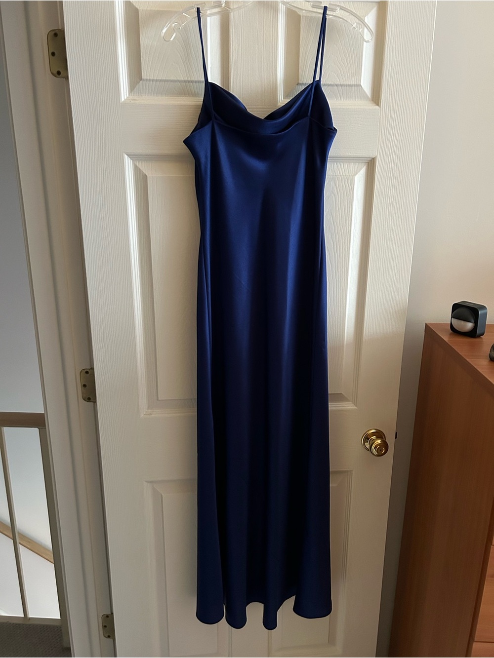 Jessica (not Jessica Simpson) Electric Blue Satin Cowl Slip Maxi Dress. - Picture 3 of 3